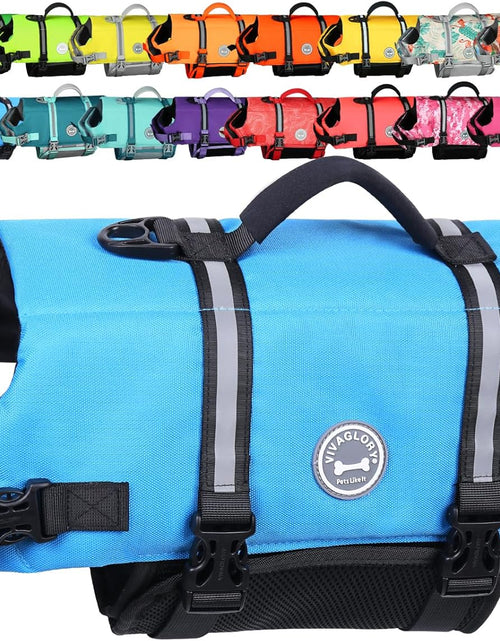 Load image into Gallery viewer, Rip Stop Dog Life Vest, Swimming Vest with Handle, Buoyancy for Doggy Puppy, Dog Life Jacket for Swimming &amp; Boating, M, Blue
