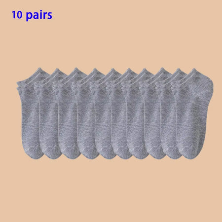 10/20/40 Pairs of Solid Color Socks, Soft and Lightweight Ankle Socks, Casual Boat Socks, Low Cut Ankle Socks