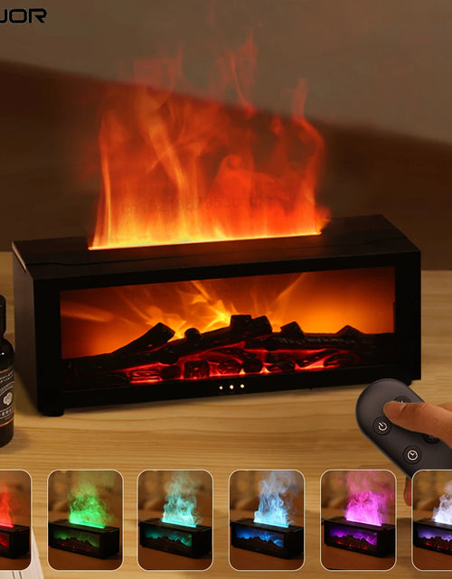 Load image into Gallery viewer, Aroma Humidifier Flame Essential Oil Diffuser Air Humidifier Aromatherapy Fragrance Diffuser with RGB Light and Remote Control

