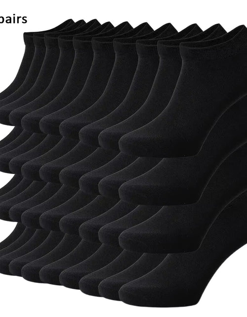 Load image into Gallery viewer, 10/20/40 Pairs of Solid Color Socks, Soft and Lightweight Ankle Socks, Casual Boat Socks, Low Cut Ankle Socks
