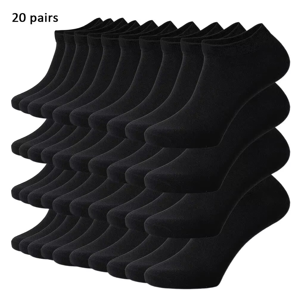 10/20/40 Pairs of Solid Color Socks, Soft and Lightweight Ankle Socks, Casual Boat Socks, Low Cut Ankle Socks