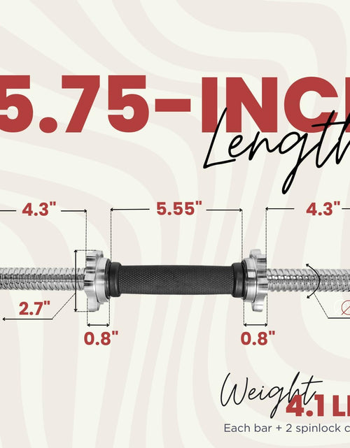 Load image into Gallery viewer, Threaded Dumbbell Handles/Adjustable Dumbbell Bar Handles - Fit 1 Inch Standard Weight Plate - Weightlifting Accessories - Sold in Pair
