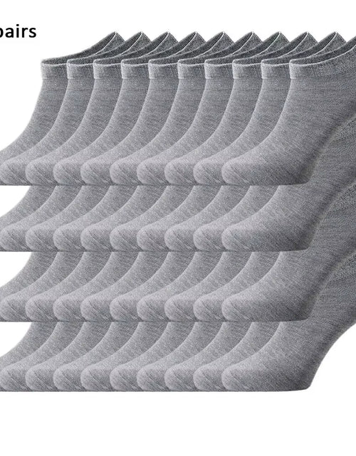 Load image into Gallery viewer, 10/20/40 Pairs of Solid Color Socks, Soft and Lightweight Ankle Socks, Casual Boat Socks, Low Cut Ankle Socks
