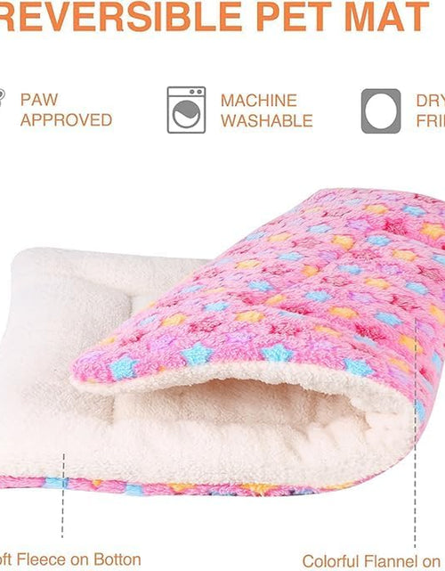 Load image into Gallery viewer, Dog Bed Crate Pad Ultra Soft Pet Bed with Cute Star Print Washable Crate Mat for Large Medium Small Dogs Reversible Fleece Dog Crate Kennel Mat Cat Bed Liner 29 X 21 Inch Pink
