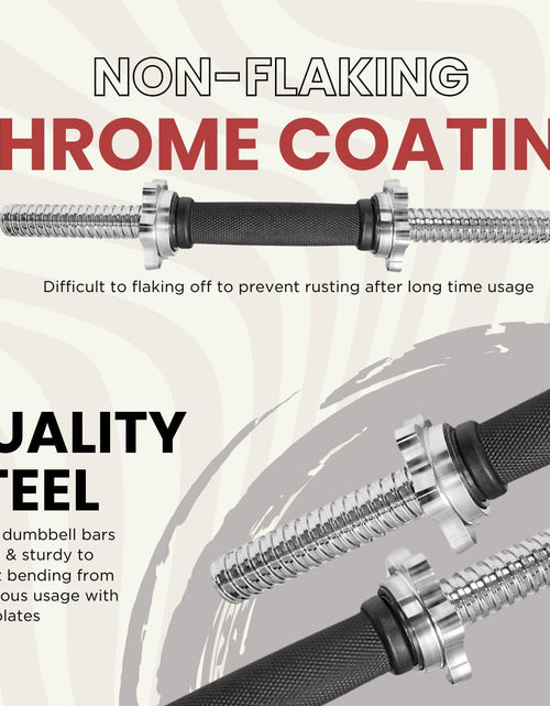 Load image into Gallery viewer, Threaded Dumbbell Handles/Adjustable Dumbbell Bar Handles - Fit 1 Inch Standard Weight Plate - Weightlifting Accessories - Sold in Pair
