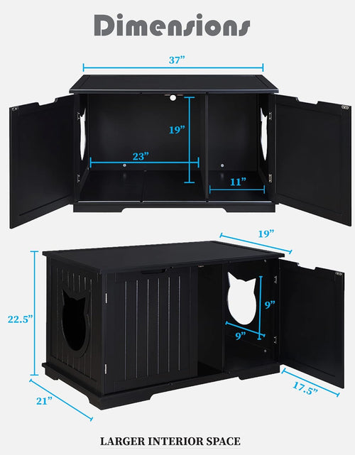 Load image into Gallery viewer, X-Large Designer Cat Washroom Storage Bench Cat Litter Box Enclosure Furniture Box House with Table, Big Enough for Automatic Litter Box or Two Litter Boxes.
