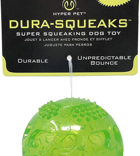 Durasqueak Dog Ball Toy, Interactive Dog Toys That Float and Squeaks for Playing, Fetching and Retrieving-Great Alternative to Traditional Tennis Balls Green 2.5 Inch