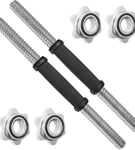 Threaded Dumbbell Handles/Adjustable Dumbbell Bar Handles - Fit 1 Inch Standard Weight Plate - Weightlifting Accessories - Sold in Pair