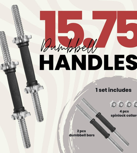 Threaded Dumbbell Handles/Adjustable Dumbbell Bar Handles - Fit 1 Inch Standard Weight Plate - Weightlifting Accessories - Sold in Pair