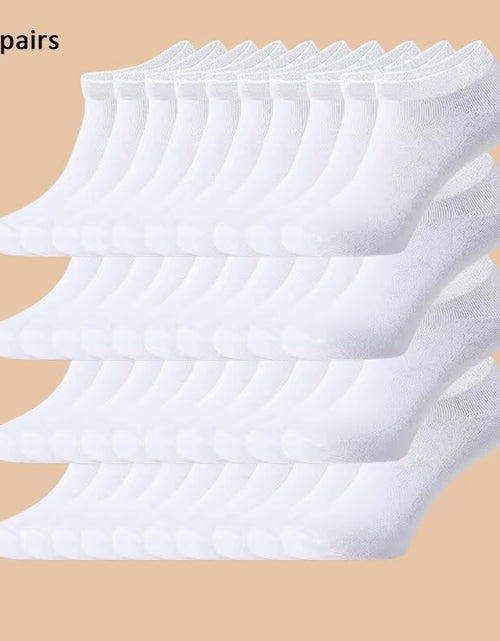 Load image into Gallery viewer, 10/20/40 Pairs of Solid Color Socks, Soft and Lightweight Ankle Socks, Casual Boat Socks, Low Cut Ankle Socks
