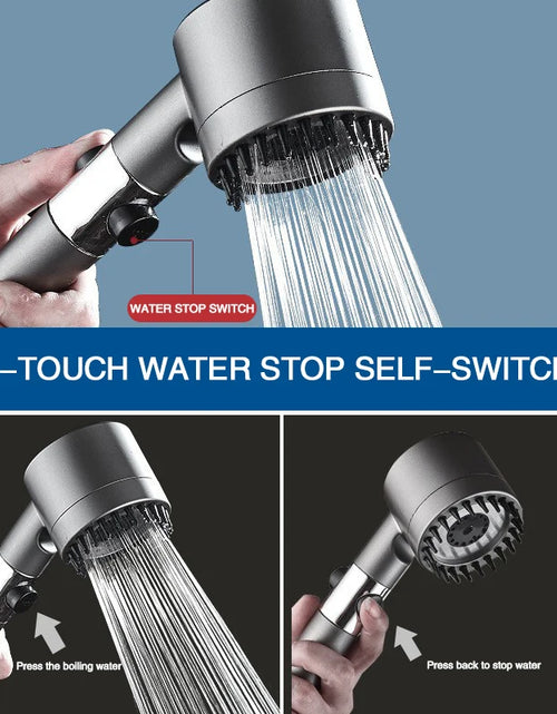 Load image into Gallery viewer, PureFlow High-Pressure Shower Head – 3-Mode Adjustable Spray with Massage Brush Filter for Ultimate Bathroom Relaxation
