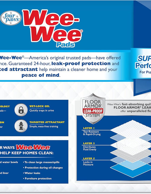 Load image into Gallery viewer, Wee-Wee Superior Performance Pee Pads for Dogs - Dog &amp; Puppy Pads for Potty Training - Dog Housebreaking &amp; Puppy Supplies - 22" X 23" (200 Count)
