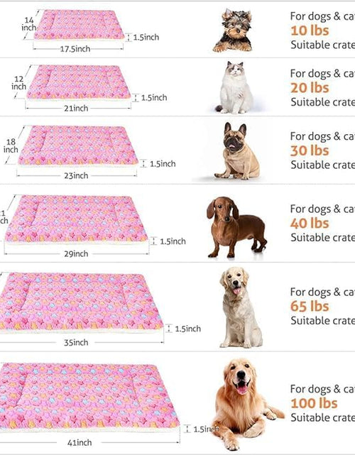 Load image into Gallery viewer, Dog Bed Crate Pad Ultra Soft Pet Bed with Cute Star Print Washable Crate Mat for Large Medium Small Dogs Reversible Fleece Dog Crate Kennel Mat Cat Bed Liner 29 X 21 Inch Pink

