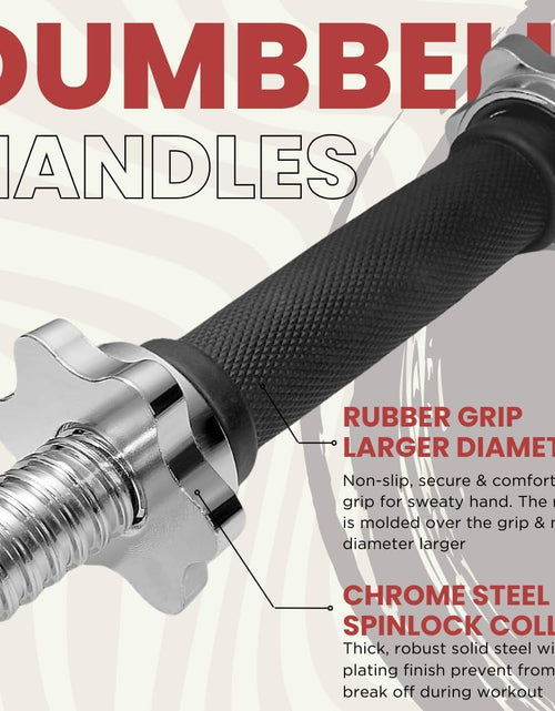 Load image into Gallery viewer, Threaded Dumbbell Handles/Adjustable Dumbbell Bar Handles - Fit 1 Inch Standard Weight Plate - Weightlifting Accessories - Sold in Pair
