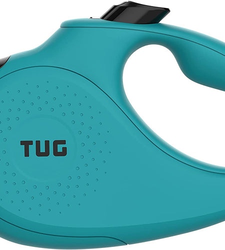 Monochrome 360° Tangle-Free Retractable Dog Leash | 16 Ft Strong Nylon Tape (Small, Aqua)